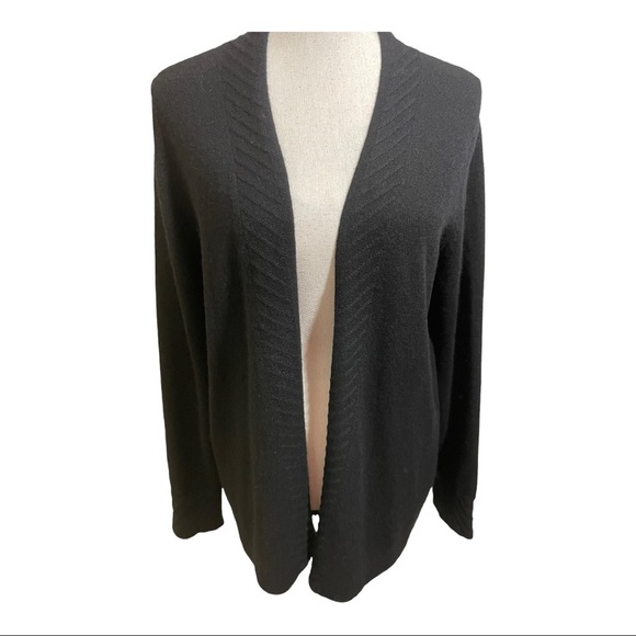 Cashmere charter club luxury open front cardigan black. Size medium cashmere - Picture 3 of 12